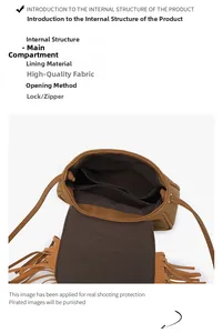 Vue détaillée du sac besace vintage marron avec poche zippée et fermeture magnétique
