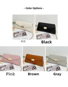 Detailed grid showing five colors of the minimalist envelope chain crossbody bag