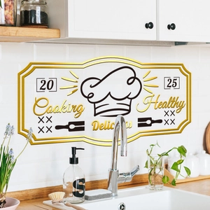 Cooking Healthy Delicious chef hat wall sticker for kitchen and dining room decoration