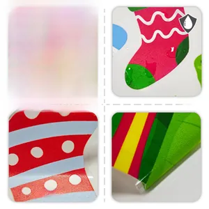 Waterproof Christmas stocking wall stickers showing high-quality print and adhesive detail