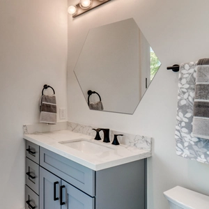 Modern hexagonal frameless wall mirror for bathroom or living room wall decoration