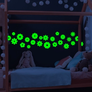 Stickers Muraux Lumineux Dans Le Noir Marguerites Fleurs PVC Autocollant Décoration Chambre Enfant Salon