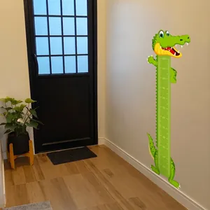 Cartoon crocodile height chart wall sticker for kids room measuring from 10cm to 120cm