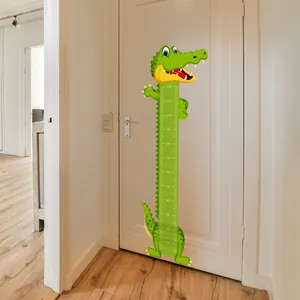 Cartoon crocodile height growth chart wall sticker for kids room decor 10-120cm