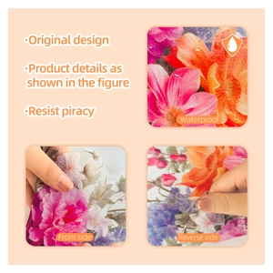 Detailed view of waterproof floral glass stickers showing double-sided visual effect