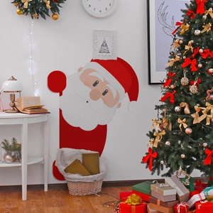 Simpatico adesivo murale di Babbo Natale per decorare il soggiorno a Natale