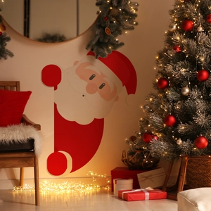 Adesivo murale di Babbo Natale per decorazioni natalizie domestiche e porte festive