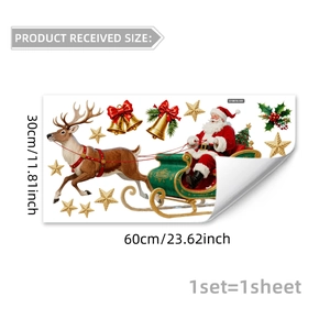 Details von Weihnachtsfensteraufkleber-Set mit Weihnachtsmann und Rentier