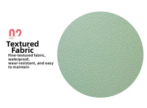 Macro detail of mint green waterproof and wear-resistant textured synthetic leather