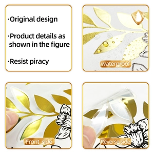 Waterproof gold foliage wall decals showing metallic texture and strong adhesive back