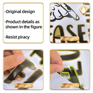 Detail showing waterproof test and gold foil texture of Put Me Down toilet sticker