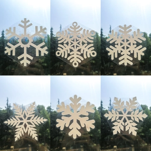 Colorful snowflake static window film stickers with ice crystal patterns for winter decor