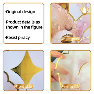 Detail showing waterproof material and gold foil starry bear design for wall decals
