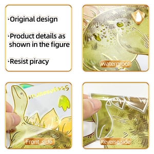Close-up of waterproof gold foil dinosaur wall sticker with double-sided gradient effect