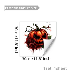 Λεπτομέρεια από το αυτοκόλλητο τοίχου Halloween 30cm με κολοκύθα και τριαντάφυλλα
