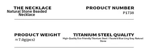 Technical specifications for natural stone beaded necklace with titanium steel details