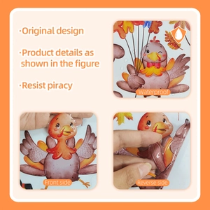 Waterproof Thanksgiving turkey window sticker detail showing double-sided design and quality