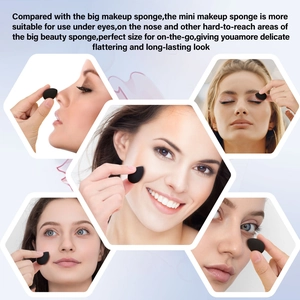 Black mini makeup sponge set with teardrop shape for precision blending and application