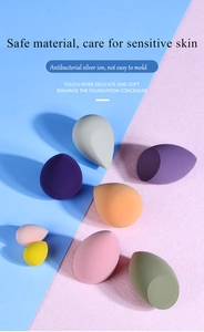 Détails d'éponges à maquillage antibactériennes multicolores aux formes et textures variées