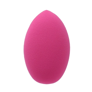 Classic teardrop-shaped makeup sponge in vibrant magenta for flawless foundation blending