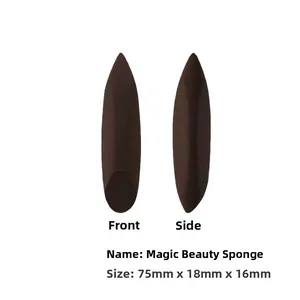 Detailed size view of the 75mm slender magic pen beauty blender for precise makeup