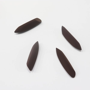 Four dark brown slanted makeup sponge tips for precise concealer and foundation application