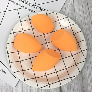 Makeup Sponge Blender Non-Latex Hydrophilic Orange Oblique Cut Waterdrop Shape Wet Dry Use For Foundation Concealer Professional Base Makeup