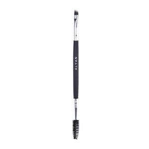 Pinceau à sourcils double embout avec brosse biseautée et goupillon pour un tracé précis
