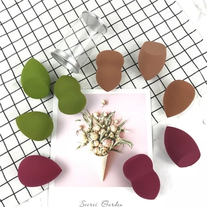 Makeup Sponge Beauty Egg Hydrophilic Non-Latex Teardrop Gourd Slanted Shapes With Transparent Tube Metal Lid Foundation Tool