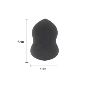 Dimensions détaillées pour l'éponge à maquillage noire de 6 cm en forme de courge