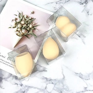 Three-piece non-latex beauty blender set with teardrop and slant-cut makeup sponges