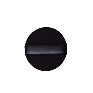 Professional black non-latex air cushion puff with ribbon handle for wet and dry makeup use