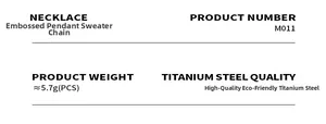 Detailed specifications of titanium steel portrait pendant necklace with M011 serial number