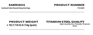Specifications for two-tone titanium steel earrings including weight and material details