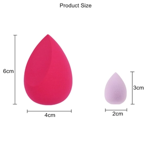 Waterdrop makeup sponges in two sizes 6x4cm and 3x2cm for wet and dry cosmetic use