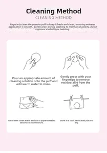 Detailed step-by-step cleaning guide for non-latex makeup sponges with clear illustrations