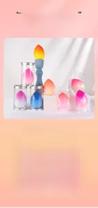 Detail of gradient makeup sponges showing micro-pores for dual dry and wet use