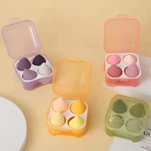 Jelly Beauty Blender Esponja de Maquillaje Sin Látex Y Caja de Almacenamiento Hidrofílica Makeup Egg Para Base Polvos Corrector
