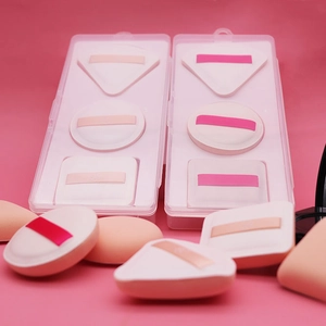 Three-piece Rubycell marshmallow air cushion makeup sponges with storage case