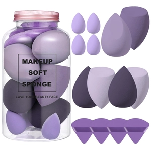 Makeup Sponges Hydrophilic Polyurethane Foundation Blending Beauty Eggs With Jar Storage Multishape Professional