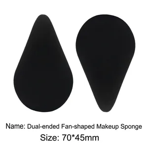 Nahaufnahme der schwarzen Fächermakeup-Schwämme, 70x45mm, für präzises Auftragen von Make-up