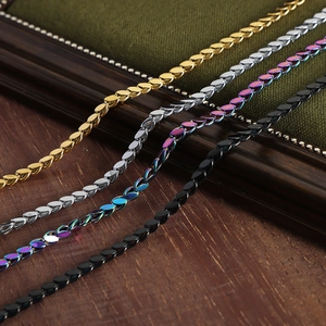 Hip-hop style oval link necklaces in gold, silver, rainbow and black finishes