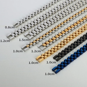 Men's titanium steel watch band bracelet in gold silver black and blue multi-color options