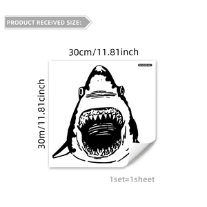 Creative black shark wall sticker self-adhesive waterproof PVC decal for bathroom decor