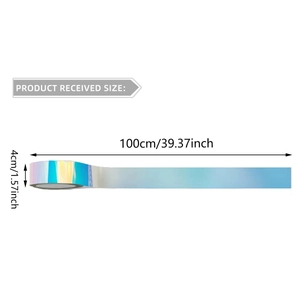 Holografische kleurrijke PVC muursticker tape met afmetingen van 100x4cm decoratie