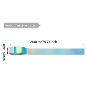 Holografische decoratieve PVC-muurtape met afmetingen van 200 cm lengte en 4 cm breedte