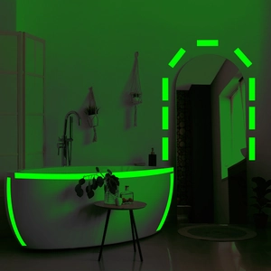 Lichtgevende tape voor muur en trap decoratie met een felgroen neon lichteffect binnen