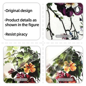 Stickers muraux imperméables avec motifs floraux réalistes et détails de jardinage