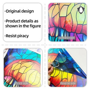 Stickers de fenêtre méduses étanches avec impression recto-verso et motifs colorés