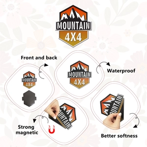 Waterproof magnetic mountain 4x4 car sticker with strong flexible magnetic backing